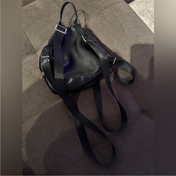 Mini Rhinestone Leather Backpack - Picture 4 of 6